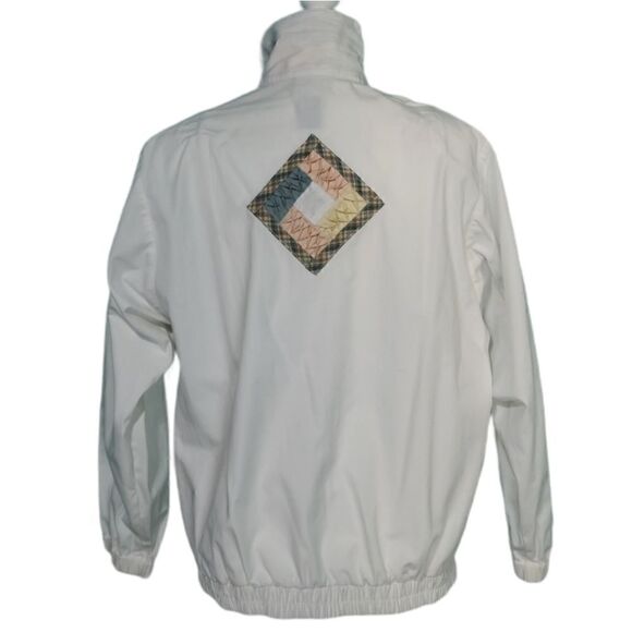 Vintage White Coloful Chevron Windbreaker Jacket S - Picture 8 of 14